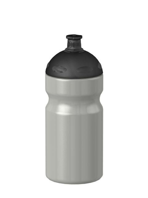 Sport-Trinkflasche Basic Flaschenfarbe: Silber Volumen: 500 ml Verschlussfarbe: Schwarz Druck: ohne Druck
